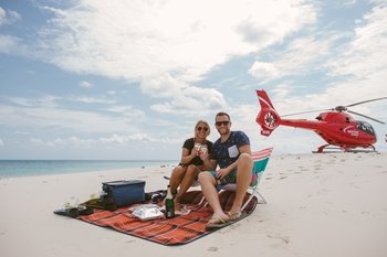 Great Barrier Reef Helicopter Flight with Snorkelling & Island Picnic