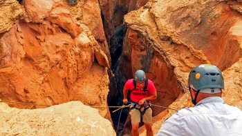 Challenging Full Day Canyoneering Adventure at Robber's Roost Wilderness