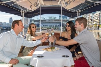 Private Yarra River Sightseeing Cruise with cheese and wine