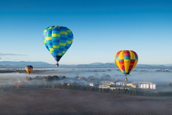King Valley Balloon Flight meeting at Brown Brothers Milawa