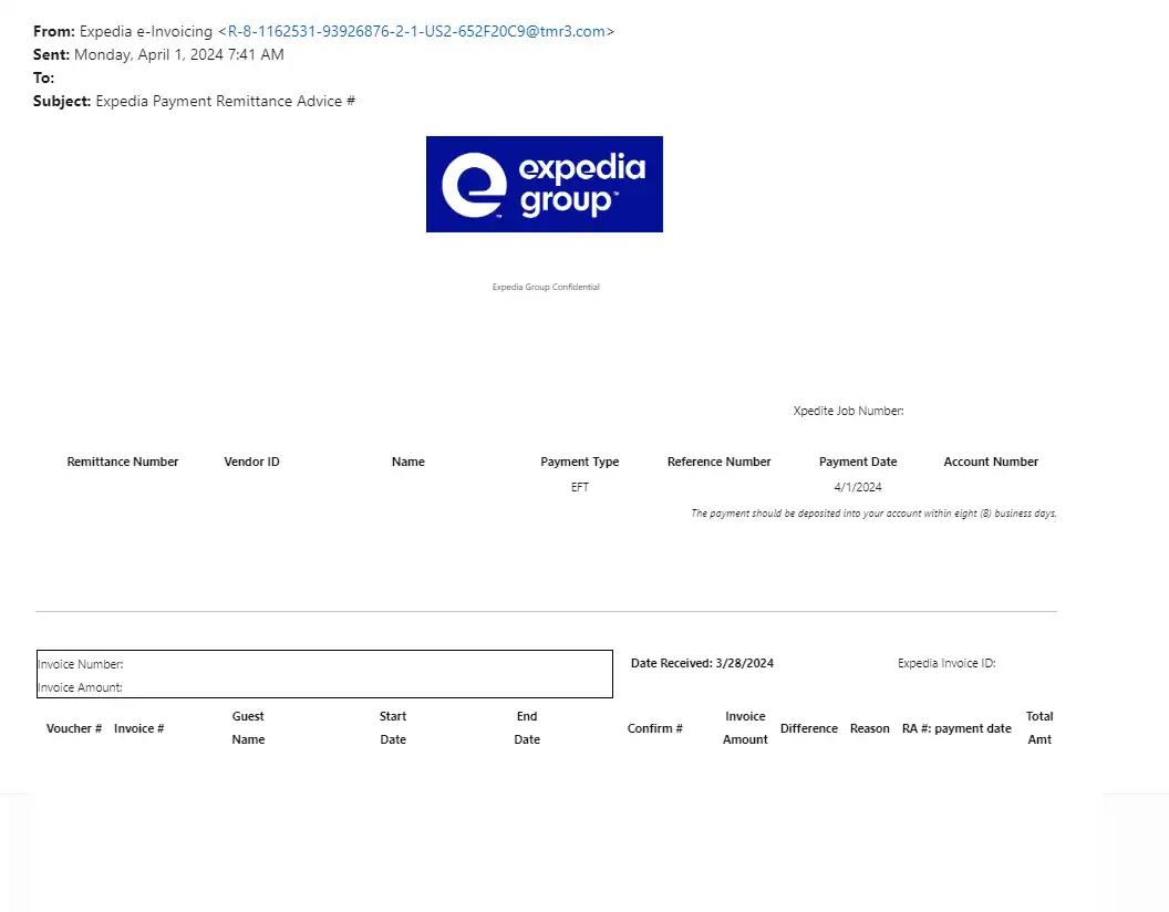 Sample Remittance Advice