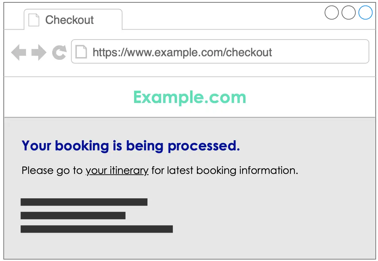 Booking that has not resolved quickly