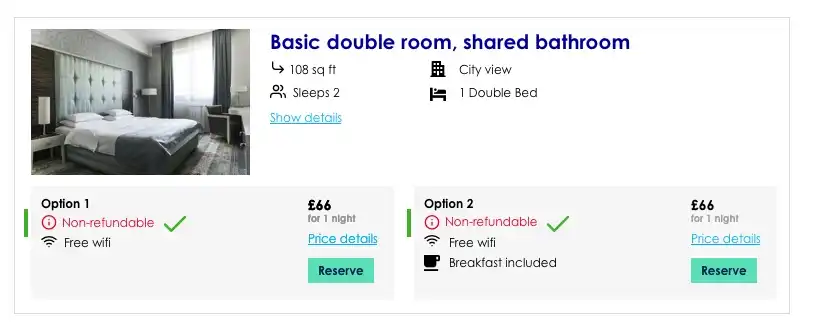 Basic double room example Basic double room example