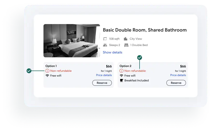 Expedia Group basic double room non-refundable flag example Expedia Group basic double room non-refundable flag example