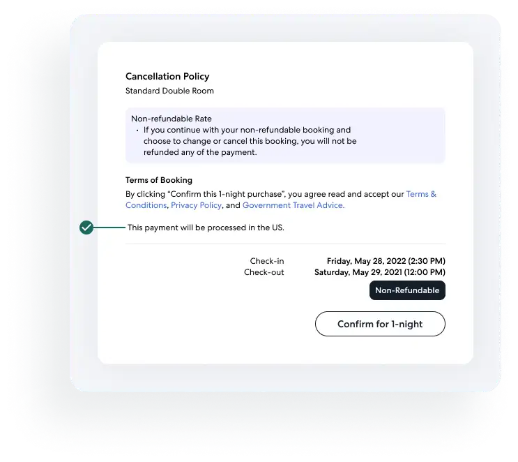 Expedia Group Cancellation policy UI example Expedia Group Cancellation policy UI example