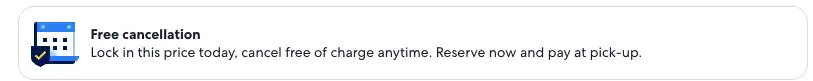 Notification box that sais "Lock in this price today, cancel free of charge anytime."