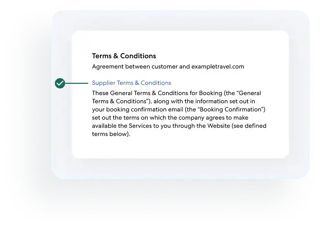 Terms and conditions modal with link to full text