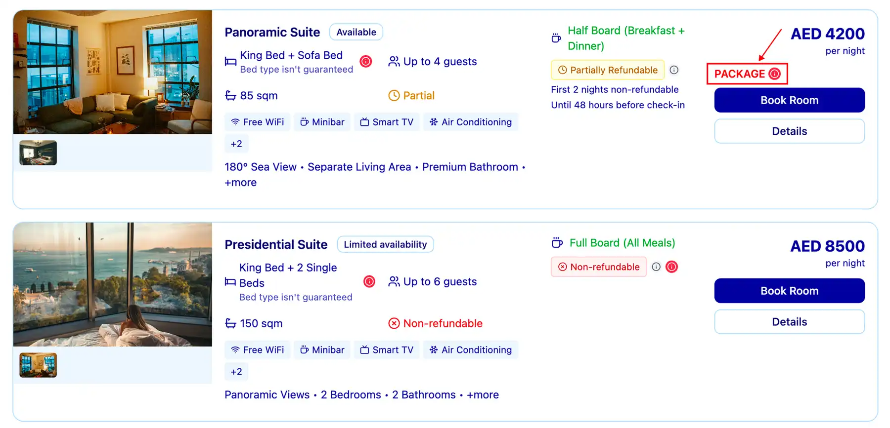 Package rates identifier