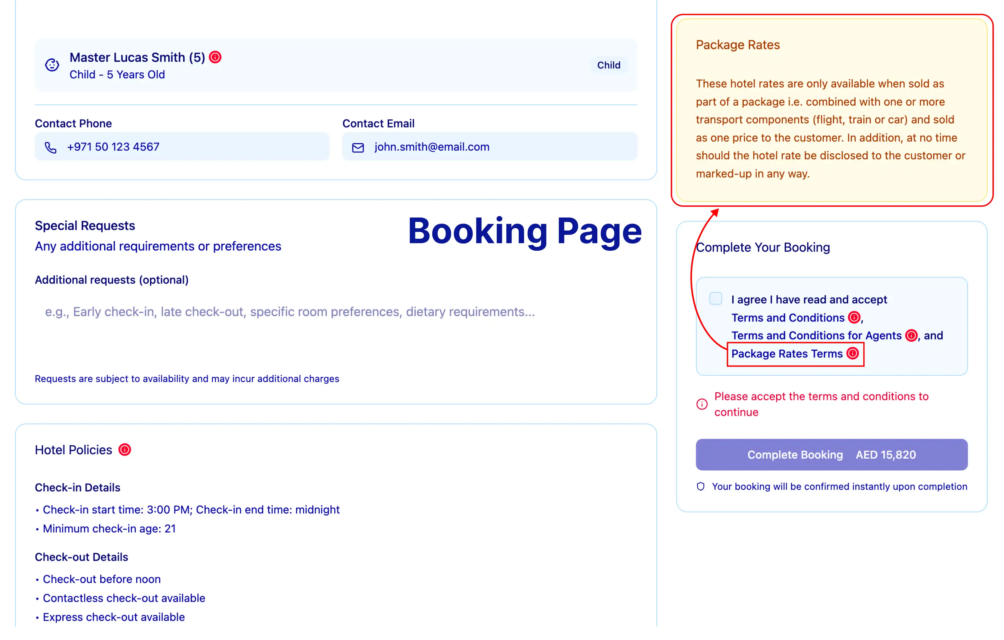 Agents must accept package rate rules