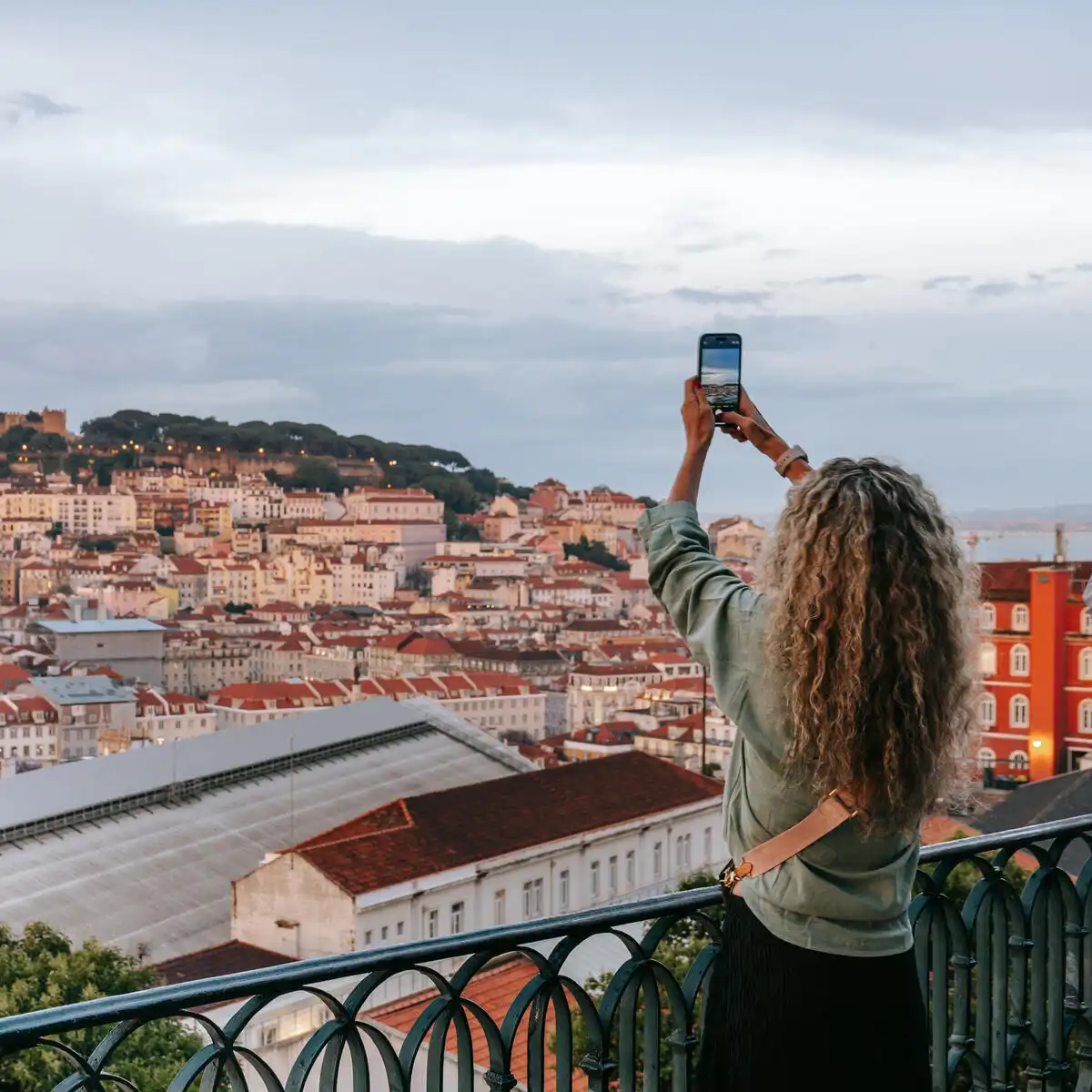 traveler with phone