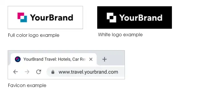 Examples of logos in varying colors