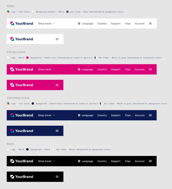 Examples of primary color schemes
