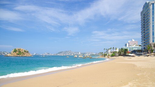 Playa Condesa que incluye vistas panorámicas, una localidad costera y una playa