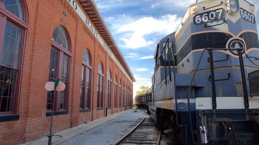 B&O Railroad Museum som visar järnvägsobjekt och historiska element