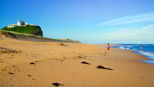 Newcastle East which includes a sandy beach and general coastal views