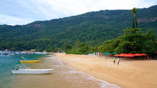 Praia do Abraão toont algemene kustgezichten en een strand