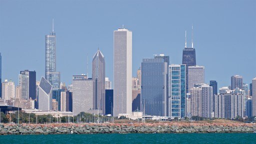Chicago which includes a city, a skyscraper and landscape views