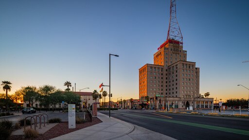 Centrum inclusief een zonsondergang