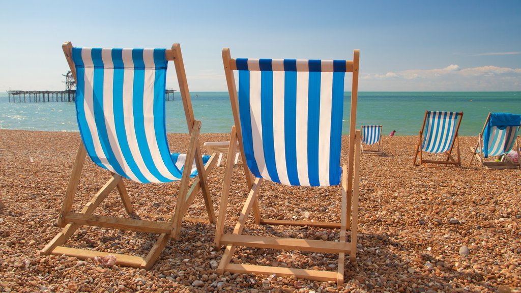 Brighton Beach showing a pebble beach and general coastal views