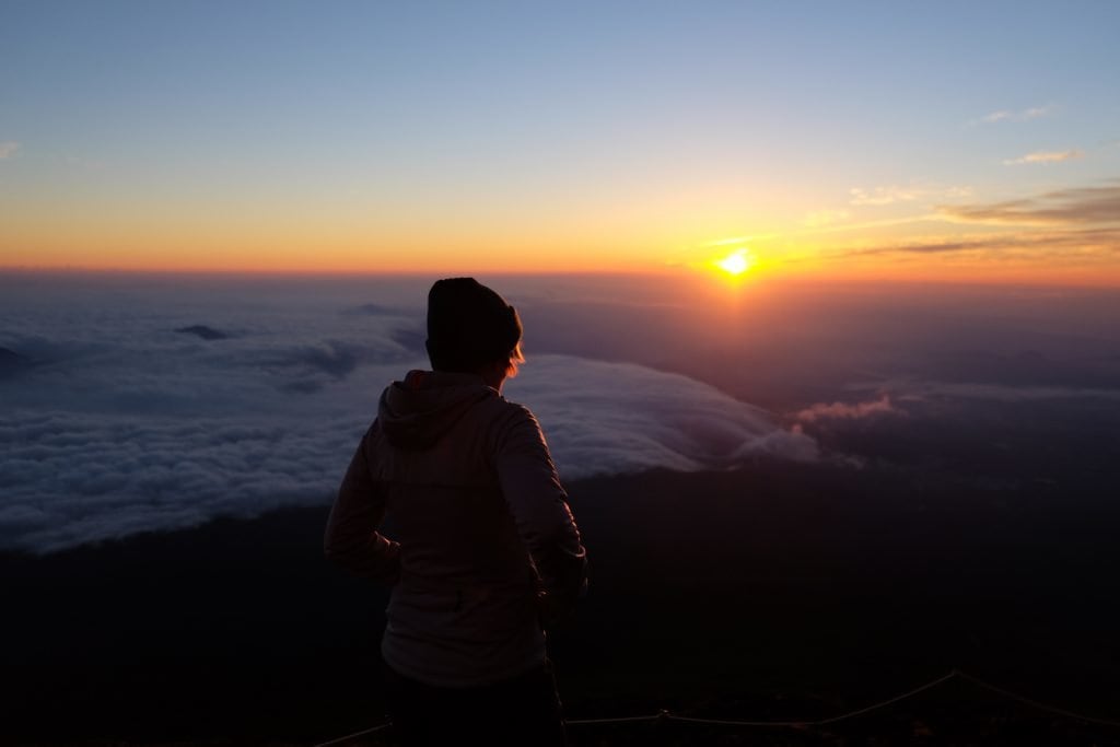 Sonnenuntergang auf dem Fujisan