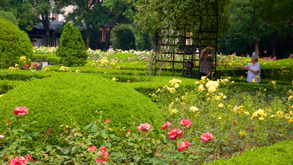 Fuxing Park which includes a park and flowers