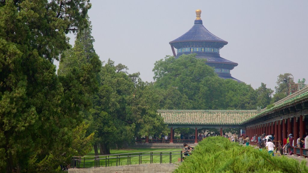 China which includes a temple or place of worship and heritage architecture