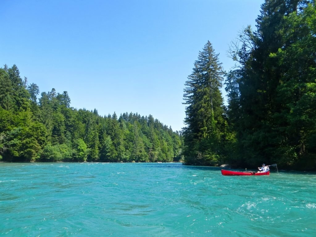 kanufahren-auf-der-aare-zwischen-bern-und-thun, Schweiz