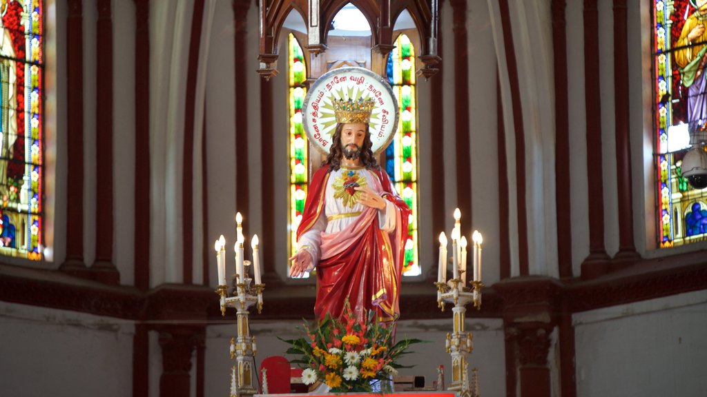 Sacred Heart of Jesus featuring religious elements and interior views