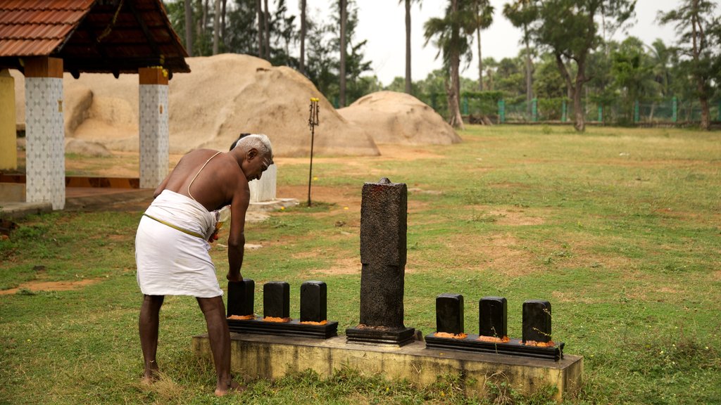 Caverna do Tigre caracterizando um jardim assim como um homem sozinho