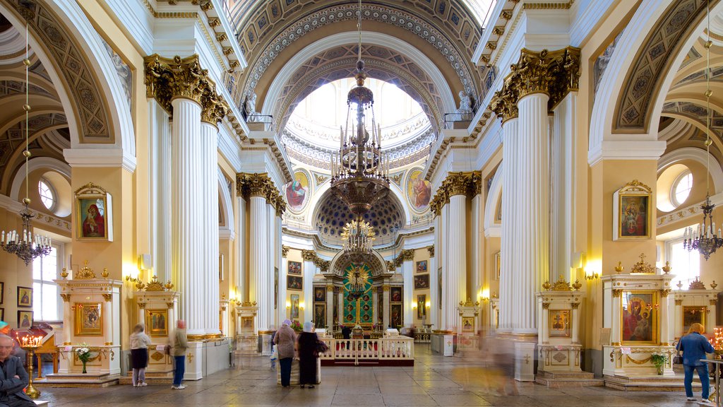 Alexander Nevsky Lavra showing heritage architecture and interior views