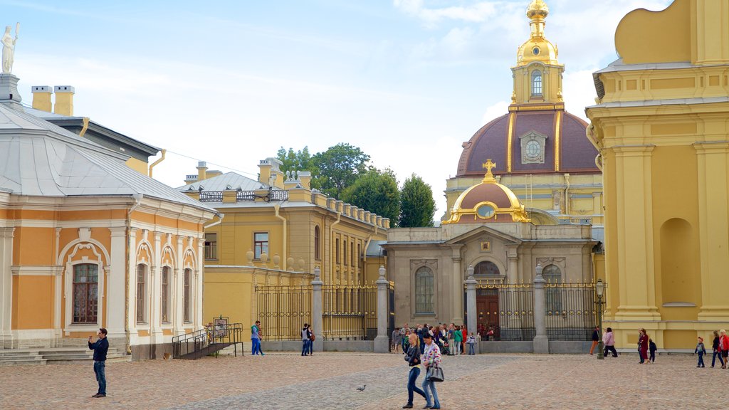 Peter and Paul Fortress showing a square or plaza and heritage architecture