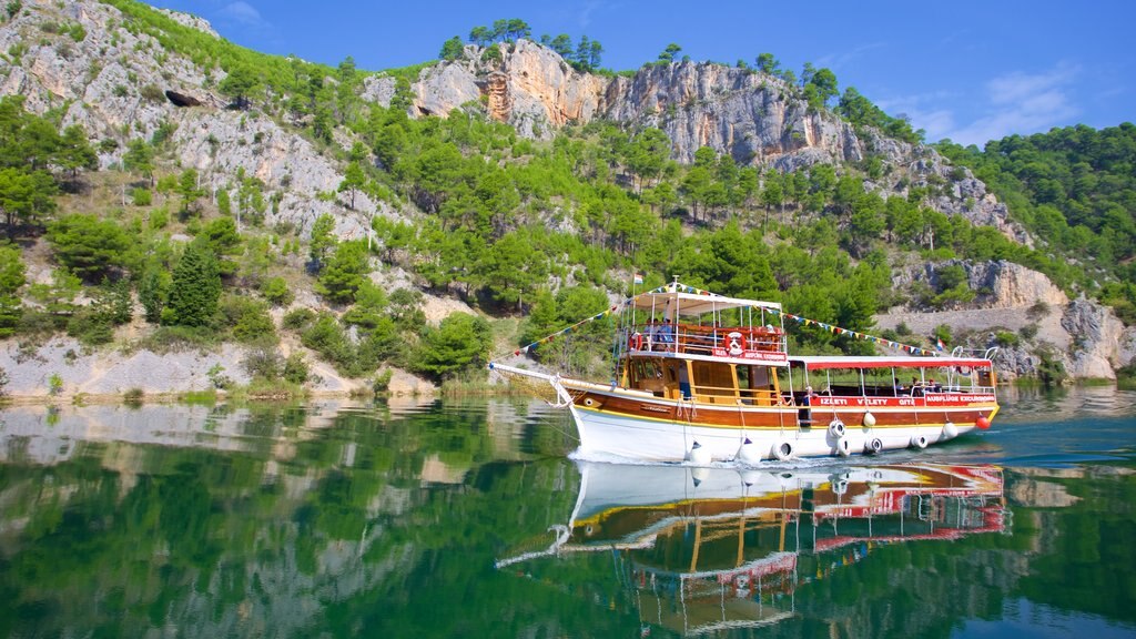 Krka National Park which includes a lake or waterhole and boating