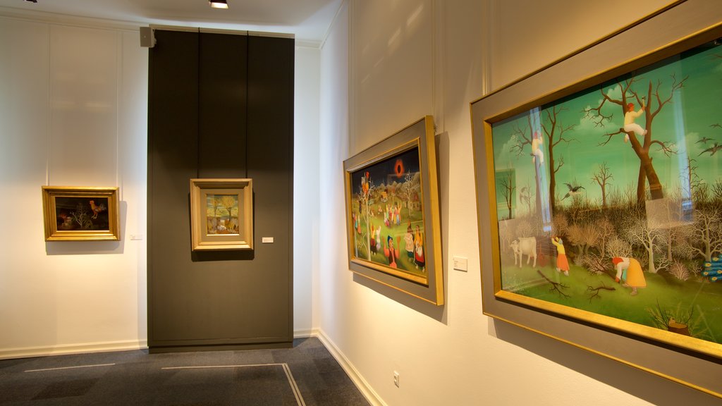 The Kroatienn Museum of Naive Art som viser kunst og interiør