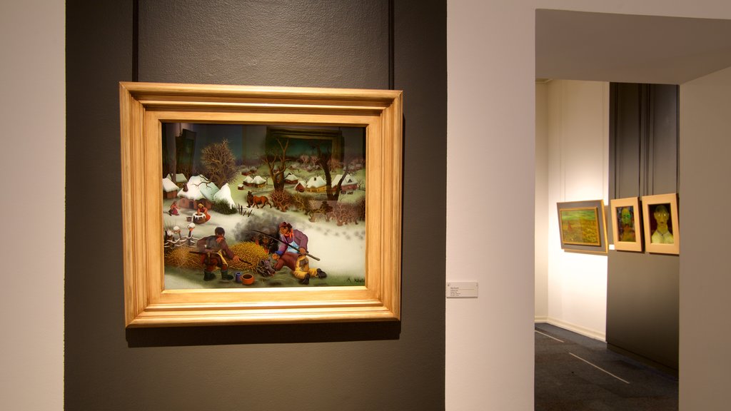 The Croatian Museum of Naive Art featuring art and interior views