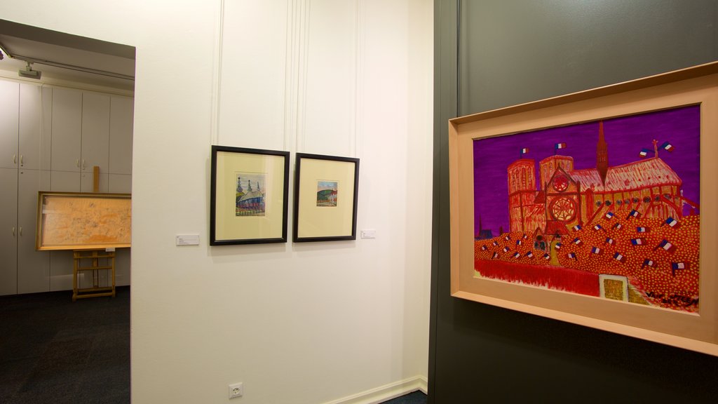 The Croatian Museum of Naive Art featuring interior views and art