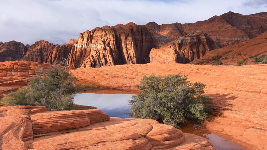 St. George que inclui um lago e um desfiladeiro ou canyon