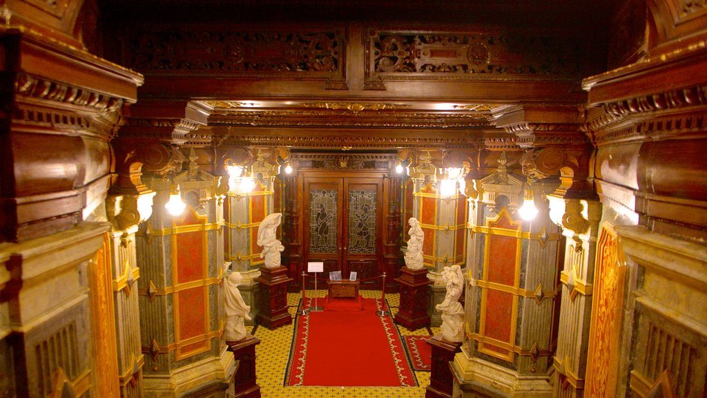 Peles Castle showing interior views and château or palace