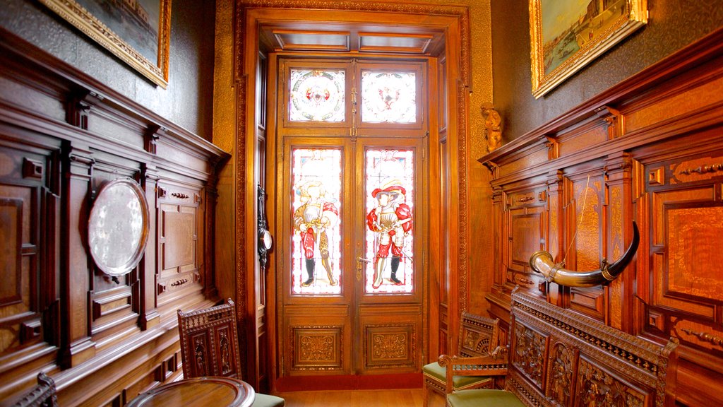 Peles Castle showing interior views and a castle