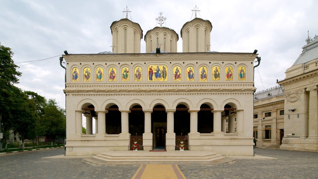 Romanian Patriarchal Cathedral showing religious elements, heritage architecture and a church or cathedral