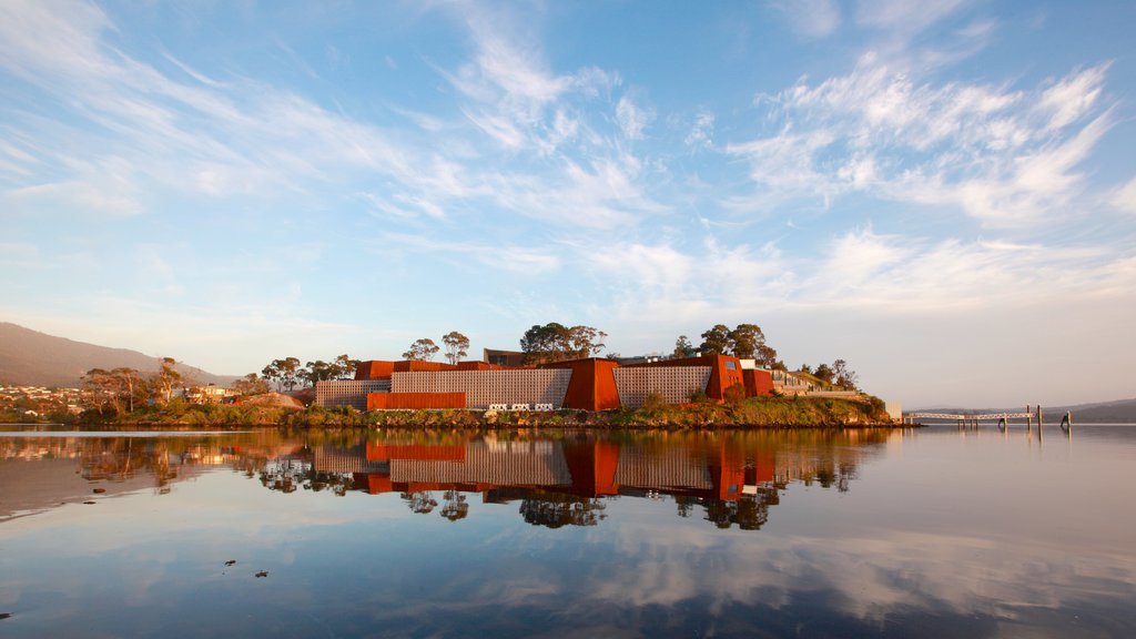 Museum of Old and New Art showing a lake or waterhole