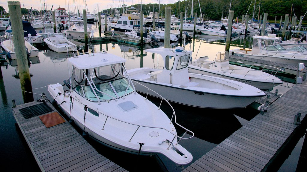 Harwich showing a marina