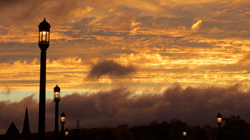 Turners Falls which includes night scenes and autumn leaves