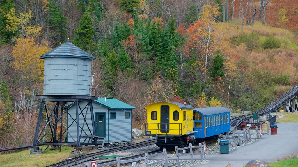 Mount Washington Cog Railway que incluye artículos ferroviarios