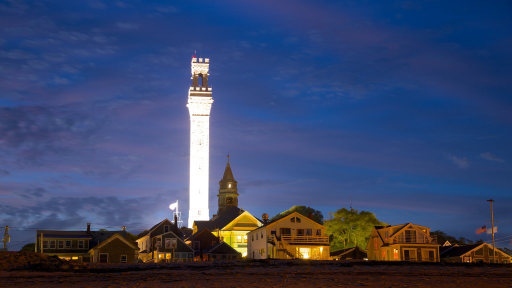 Pilgrim Monument featuring a small town or village