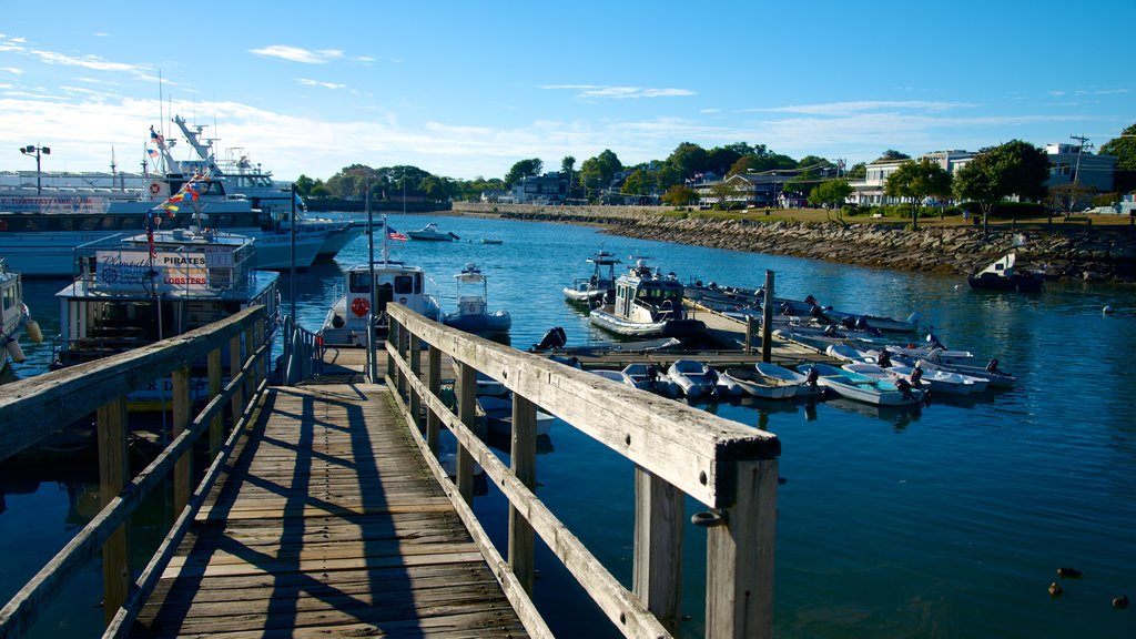 Plymouth Harbor featuring a coastal town and a marina