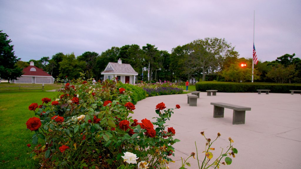 John F. Kennedy Memorial which includes flowers