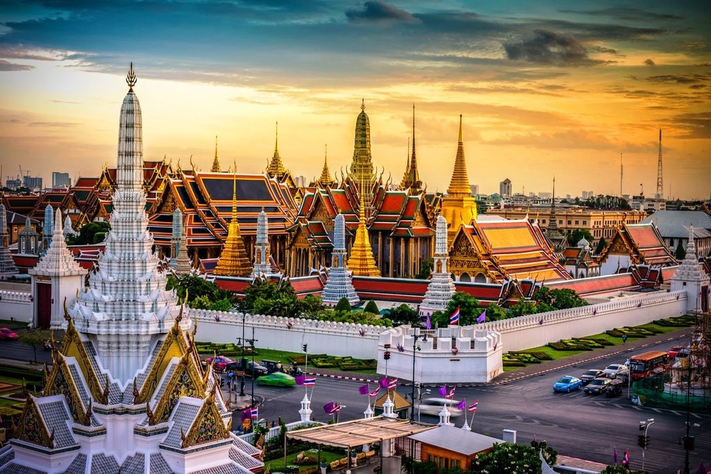 Grand palace and Wat phra keaw at sunset bangkok Thailand Shutterstock.jpg
