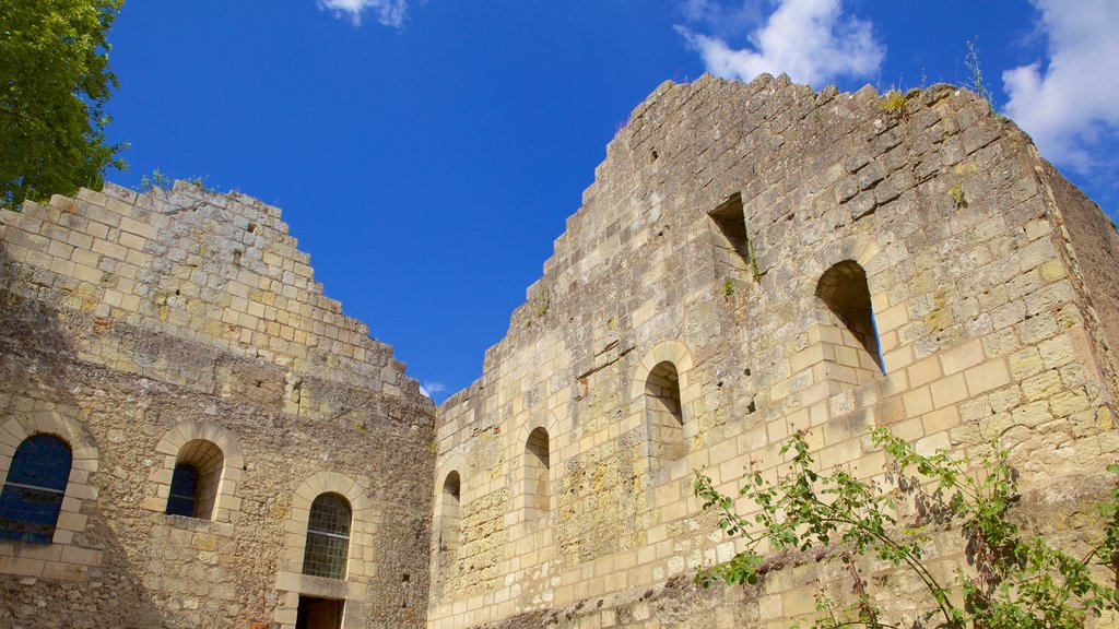 Prieure de St-Cosme que incluye ruinas de edificios y elementos patrimoniales