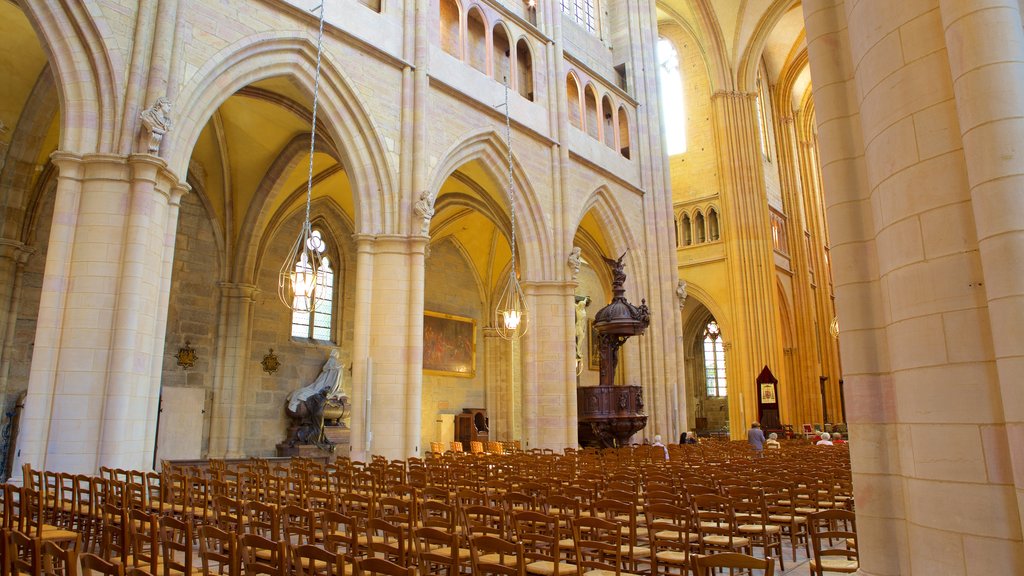 Dijon Cathedral showing interior views, heritage elements and a church or cathedral