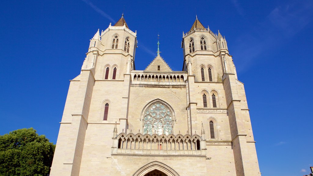 Catedral de Dijon mostrando elementos del patrimonio, una iglesia o catedral y patrimonio de arquitectura